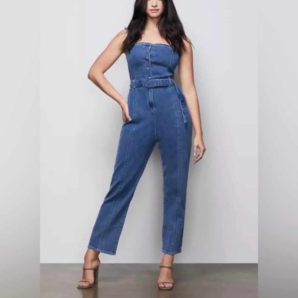 Good American Denim Belted Corset Jumpsuit size Large GA sz 3